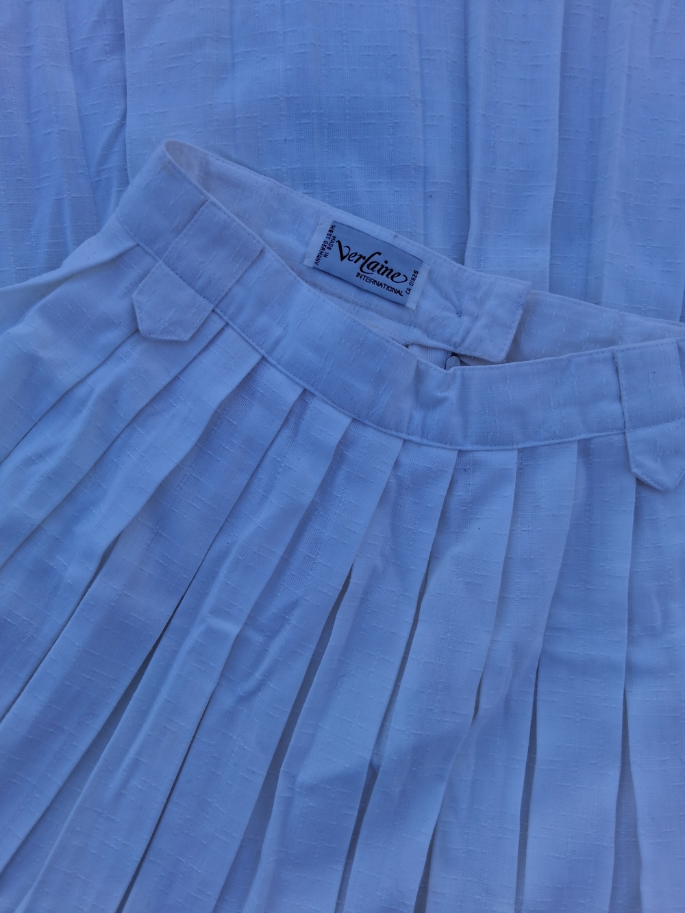 White Pleated A-Line Skirt